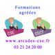 Personnages souriants avec "CSE" et "SSCT", texte: "Formations agréées", site et numéro.