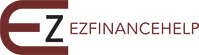 Logo with stylized letters "EZ" and the text "EZFINANCEHELP" in maroon.