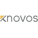 Logo of Knovos with a yellow triangle in the letter "K".