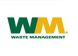 WM logo with green "W" and yellow "M" and text "WASTE MANAGEMENT" beneath.