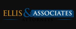 Logo of "Ellis & Associates Attorneys" with gold and blue text on a black background.