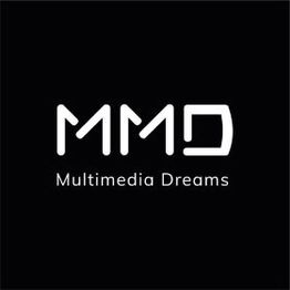 Schwarzes Logo mit weißem Schriftzug "MMD Multimedia Dreams".