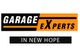 "Garage Experts logo with 'In New Hope' below in black and orange color scheme."