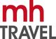 Logo mit den roten Buchstaben „mh“ und dem grauen Wort „TRAVEL“.