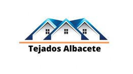 Logo con tres tejados azules y texto "Tejados Albacete" debajo.