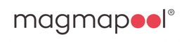 Logo mit dem Text "magmapool" und zwei roten Kreisen als Buchstaben "o".