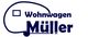 Logo: Blauer Wohnwagen-Umriss mit Text "Wohnwagen Müller".