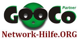Logo mit grünen Buchstaben "GooCo Partner" und rotem Text "Network-Hilfe.ORG".