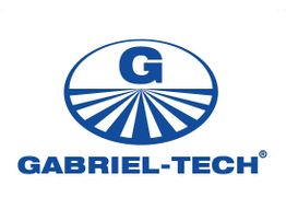 Logo von Gabriel-Tech in Blau, oben ein "G" im Oval, unten steht "GABRIEL-TECH".