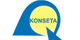Blau-gelbes Logo mit dem Text "KONSETA" in der Mitte.