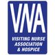 Blue logo with "VNA Visiting Nurse Association & Hospice" in white text.