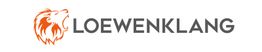 Logo mit rotem Löwenkopf und dem Wort "LOEWENKLANG" in grauer Schrift auf weißem Hintergrund.