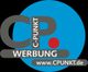 Logo mit blauem Kreis: "C-PUNKT", "WERBUNG", roter Punkt, Website "www.CPUNKT.de".