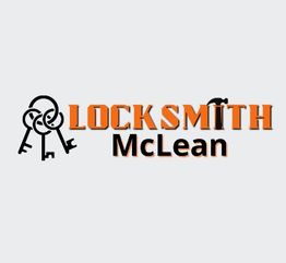 Logo with two keys and text: "Locksmith McLean" in orange and black.