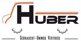 Logo von Huber Gebraucht-Unimog Vertrieb mit stilisiertem Unimog-Design und Zahnradmotiven.
