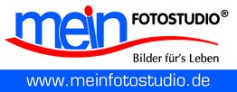 Textlogo mit „mein FOTOSTUDIO“, Slogan „Bilder für's Leben“ und Website „www.meinfotostudio.de“.
