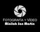 Logotipo de Fotografía y Video Minilab San Martín con ícono de obturador de cámara en gris.