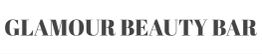 Text: "GLAMOUR BEAUTY BAR" in bold, uppercase letters on a white background.