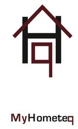 Logo mit stilisiertem Haus und Buchstabenkombination "Hq", darunter Schriftzug "MyHometq".