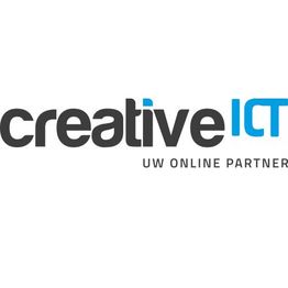 "Logo van Creative ICT met slogan 'UW ONLINE PARTNER' eronder."