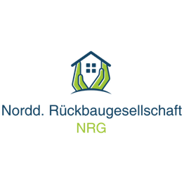 Logo mit Haus und schützenden Händen, Text: "Nordd. Rückbaugesellschaft NRG".