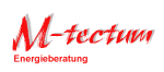 Logo mit rotem Text "M-tectum Energieberatung" auf weißem Hintergrund.