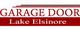 Red and white "Garage Door Lake Elsinore" sign with stripes at the top.