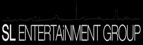 Schwarzes Logo mit weißem Text "SL Entertainment Group" auf schwarzem Hintergrund.