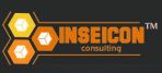 Logo von Inseicon Consulting mit orangefarbenem Text und drei hexagonalen Symbolen.