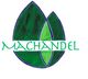 Grünes, stilisiertes Blatt-Logo mit dem Text "Machandel" in der Mitte.