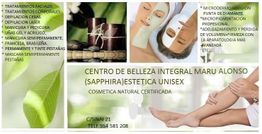 Centro de belleza con tratamientos faciales, masajes, depilación láser y cosmética natural.
