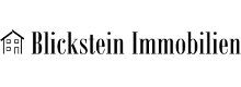 Logo von Blickstein Immobilien mit einem stilisierten Haus links vom Schriftzug.