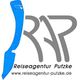 Logo der Reiseagentur Putzke mit blauem und grauem Design, URL darunter.