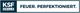 Logo mit Text: "KSF Grills, Feuer. Perfektioniert."