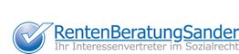 Logo der RentenBeratungSander mit blauem Häkchen und Slogan "Ihr Interessenvertreter im Sozialrecht".
