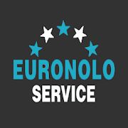 Logo di "Euronolo Service" con cinque stelle, testo bianco e azzurro su sfondo nero.