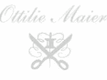 Eine stilisierte Schere mit dem Text "Ottilie Maier" darüber.