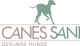 Logo mit einem Hund und der Aufschrift "CANES SANI Gesunde Hunde".
