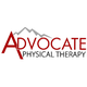 Logo of Advocate Physical Therapy with mountain graphic in the background.