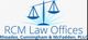 Logo of RCM Law Offices featuring scales of justice and text: Rhoades, Cunningham & McFadden, PLLC.