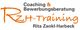 "Logo: Coaching & Bewerbungsberatung, RzH-Training, Rita Zankl-Harbeck in Orange und Grau."