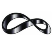 Símbolo de infinito negro brillante con aspecto tridimensional.