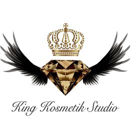 Krone auf Diamant mit Flügeln, darunter der Text: King Kosmetik Studio.