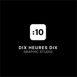 Logo de studio :10, texte "DIX HEURES DIX GRAPHIC STUDIO" sur fond noir.