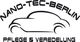 Logo mit stilisiertem Auto und Schriftzug: "Nano-Tec-Berlin - Pflege & Veredelung".