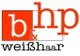 Logo mit den Buchstaben "bhp" und "weißhaar" in Rot und Schwarz.