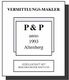 Schwarz-weiße Grafik mit Text: "Vermittlungs-Makler", "P & P", "anno 1993 Altenberg".