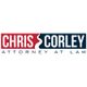 Logo with "Chris Corley Attorney at Law" and a red and blue design.