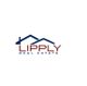 Logo with blue rooftops and "Lipply Real Estate" in red and blue text.