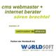 Text: "cms webmaster + internet berater sören brechtel, member of webmaster alliance, Partner der Worldsoft AG"